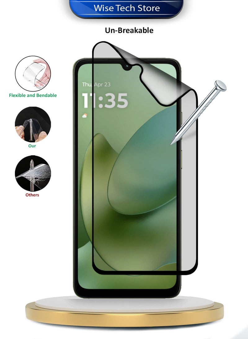 دبليو تيك واقي شاشة مرن مطفي كامل اللصق سيراميك نانو فاخر لهاتف موتورولا موتو G06 / G06 باور 4G 2025 (MSCNMN) - شفاف/أسود - Image 3